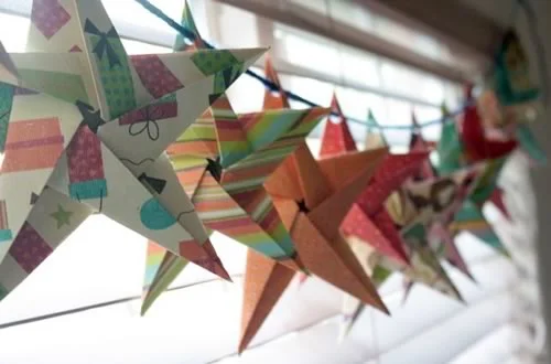 low-waste christmas crafts origami stars image
