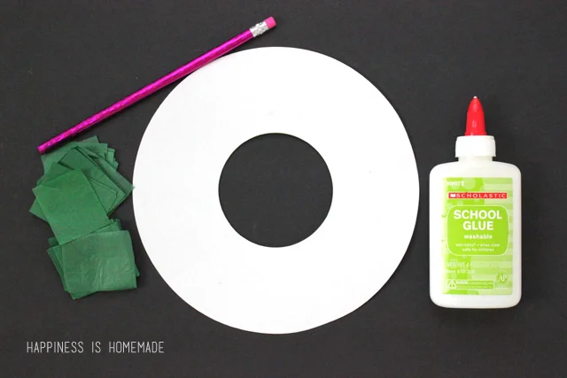 christmas crafts diy at home materials for tissue paper wreath image