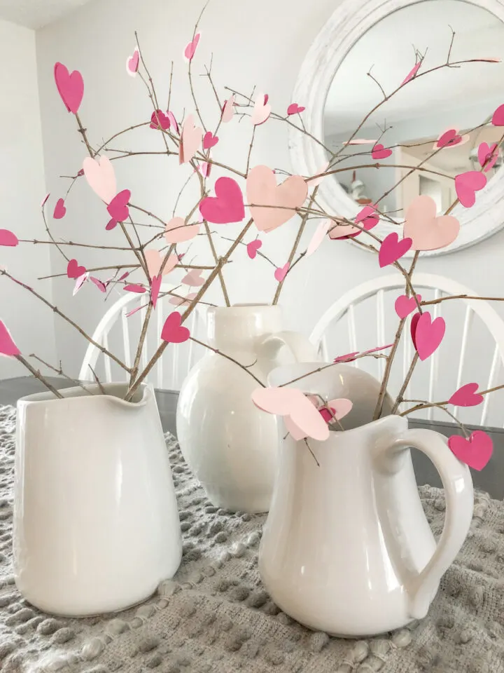 image farmhouse hearts diy Valentines Day Table Decorations