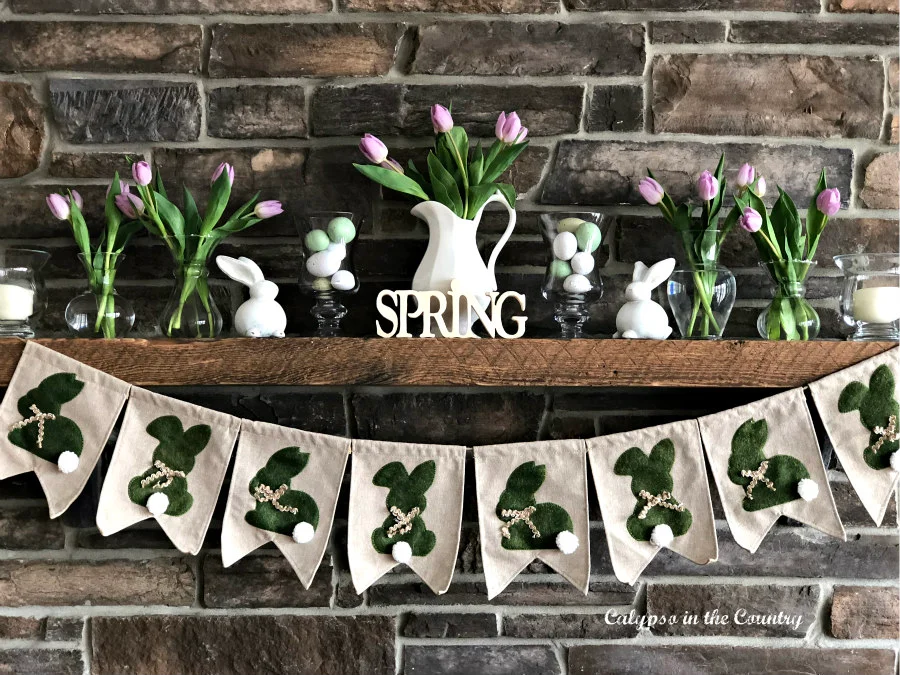 easter fireplace decor ideas banner