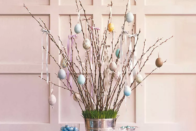 easter fireplace decor ideas
easter egg tree