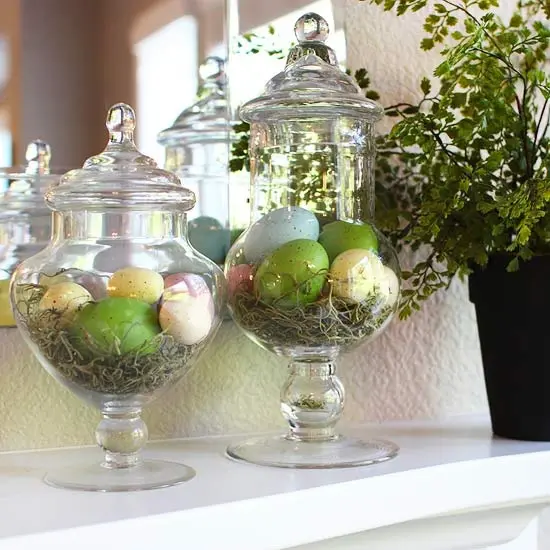 easter fireplace decor ideas easter egg display
