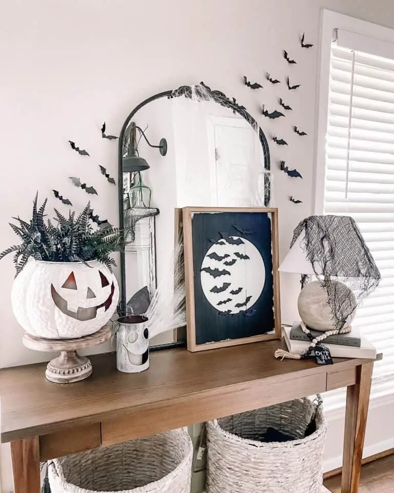 haunted mansion halloween entryway display