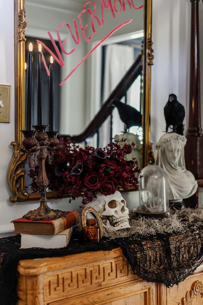 haunted house themed halloween display