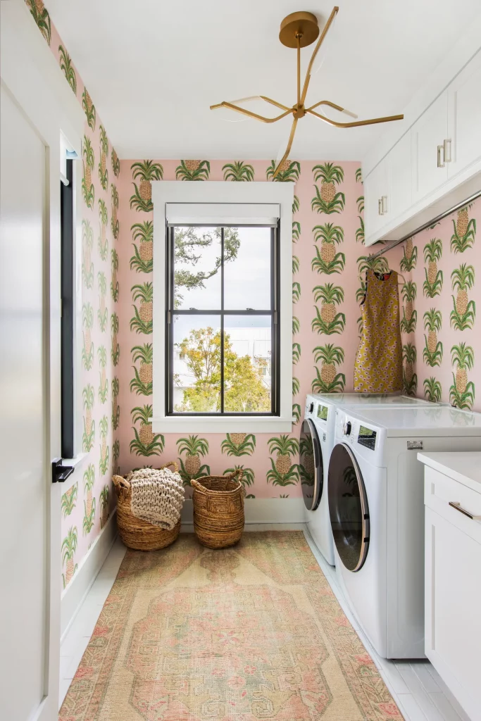utility room with wallpaper