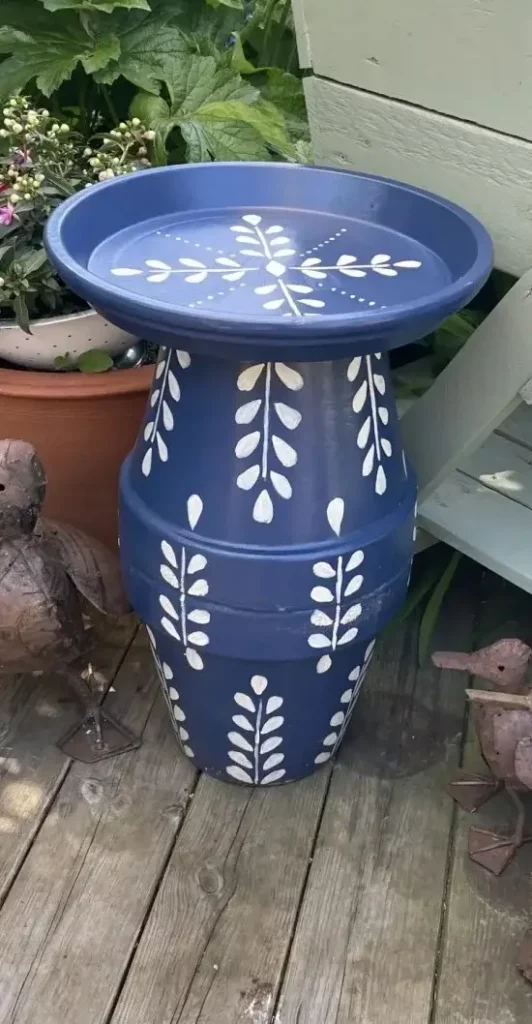 diy terracotta pot bird bath
